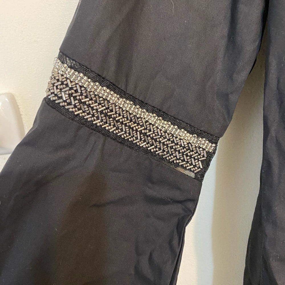 Jane and Delancey belle sleeve beaded black top 1X - Picture 6 of 9